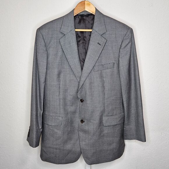 Brooks Brothers 346 Men's Gray Houndstooth Wool Blazer 43R Sport Coat Jacket - Picture 1 of 6